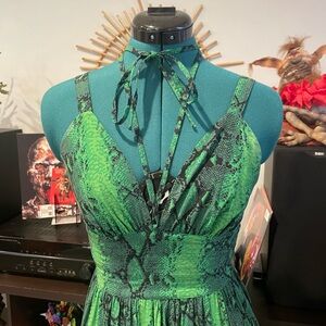 Trashy Diva Green Snake Print Maxi 4 Dress